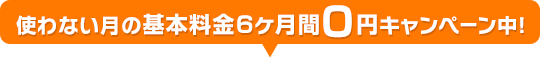 使わない月の基本料金6ヶ月間0円キャンペーン中！
